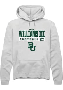 Tevin Williams III  Rally Baylor Bears Mens White NIL Stacked Box Long Sleeve Hoodie