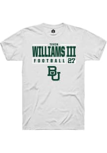 Tevin Williams III  Baylor Bears White Rally NIL Stacked Box Short Sleeve T Shirt