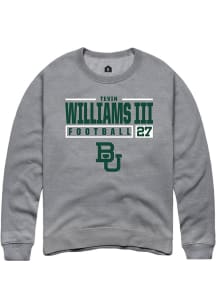 Tevin Williams III  Rally Baylor Bears Mens Graphite NIL Stacked Box Long Sleeve Crew Sweatshirt