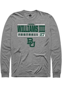 Tevin Williams III  Baylor Bears Graphite Rally NIL Stacked Box Long Sleeve T Shirt
