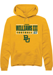 Tevin Williams III  Rally Baylor Bears Mens Gold NIL Stacked Box Long Sleeve Hoodie