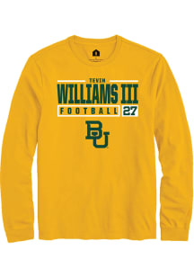 Tevin Williams III  Baylor Bears Gold Rally NIL Stacked Box Long Sleeve T Shirt