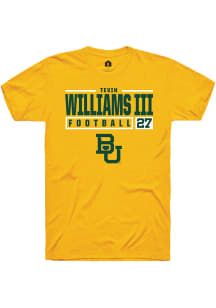 Tevin Williams III  Baylor Bears Gold Rally NIL Stacked Box Short Sleeve T Shirt