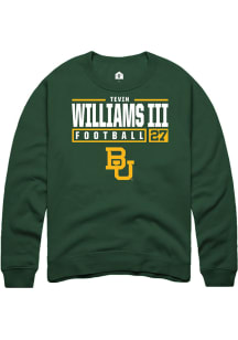 Tevin Williams III  Rally Baylor Bears Mens Green NIL Stacked Box Long Sleeve Crew Sweatshirt