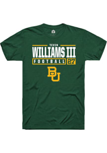 Tevin Williams III  Baylor Bears Green Rally NIL Stacked Box Short Sleeve T Shirt