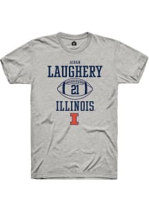 Aidan Laughery  Illinois Fighting Illini Ash Rally NIL Sport Icon Short Sleeve T Shirt