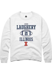 Aidan Laughery  Rally Illinois Fighting Illini Mens White NIL Sport Icon Long Sleeve Crew Sweatshi..