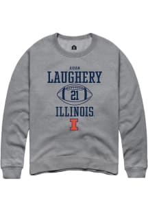 Aidan Laughery  Rally Illinois Fighting Illini Mens Graphite NIL Sport Icon Long Sleeve Crew Sweat..