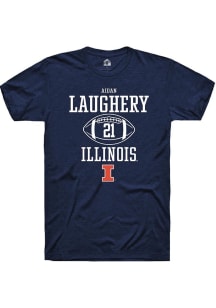Aidan Laughery  Illinois Fighting Illini Navy Blue Rally NIL Sport Icon Short Sleeve T Shirt
