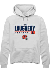 Aidan Laughery  Rally Illinois Fighting Illini Mens White NIL Stacked Box Long Sleeve Hoodie