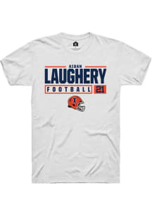 Aidan Laughery  Illinois Fighting Illini White Rally NIL Stacked Box Short Sleeve T Shirt