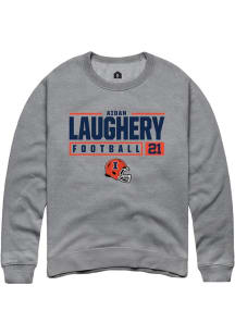 Aidan Laughery  Rally Illinois Fighting Illini Mens Graphite NIL Stacked Box Long Sleeve Crew Swea..