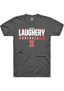 Aidan Laughery  Illinois Fighting Illini Dark Grey Rally NIL Stacked Box Short Sleeve T Shirt