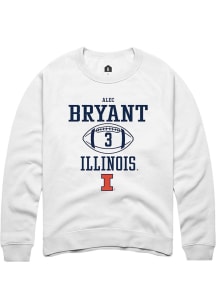 Alec Bryant  Rally Illinois Fighting Illini Mens White NIL Sport Icon Long Sleeve Crew Sweatshirt
