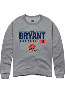 Alec Bryant  Rally Illinois Fighting Illini Mens Graphite NIL Stacked Box Long Sleeve Crew Sweatsh..