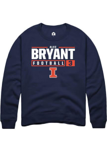 Alec Bryant  Rally Illinois Fighting Illini Mens Navy Blue NIL Stacked Box Long Sleeve Crew Sweats..