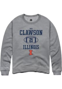 Ben Clawson  Rally Illinois Fighting Illini Mens Graphite NIL Sport Icon Long Sleeve Crew Sweatshi..