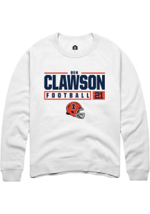 Ben Clawson  Rally Illinois Fighting Illini Mens White NIL Stacked Box Long Sleeve Crew Sweatshirt