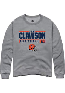 Ben Clawson  Rally Illinois Fighting Illini Mens Graphite NIL Stacked Box Long Sleeve Crew Sweatsh..