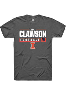Ben Clawson  Illinois Fighting Illini Dark Grey Rally NIL Stacked Box Short Sleeve T Shirt