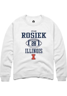 Dylan Rosiek  Rally Illinois Fighting Illini Mens White NIL Sport Icon Long Sleeve Crew Sweatshirt