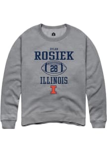 Dylan Rosiek  Rally Illinois Fighting Illini Mens Graphite NIL Sport Icon Long Sleeve Crew Sweatsh..