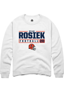 Dylan Rosiek  Rally Illinois Fighting Illini Mens White NIL Stacked Box Long Sleeve Crew Sweatshir..