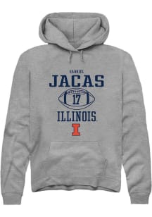 Gabriel Jacas  Rally Illinois Fighting Illini Mens Graphite NIL Sport Icon Long Sleeve Hoodie