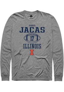 Gabriel Jacas  Illinois Fighting Illini Graphite Rally NIL Sport Icon Long Sleeve T Shirt