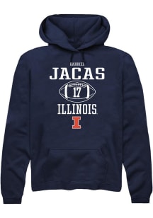 Gabriel Jacas  Rally Illinois Fighting Illini Mens Navy Blue NIL Sport Icon Long Sleeve Hoodie
