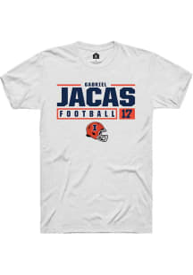 Gabriel Jacas  Illinois Fighting Illini White Rally NIL Stacked Box Short Sleeve T Shirt