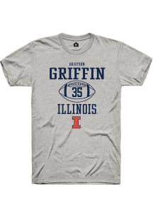 Grayson Griffin  Illinois Fighting Illini Ash Rally NIL Sport Icon Short Sleeve T Shirt