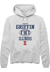 Grayson Griffin  Rally Illinois Fighting Illini Mens White NIL Sport Icon Long Sleeve Hoodie
