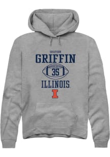 Grayson Griffin  Rally Illinois Fighting Illini Mens Graphite NIL Sport Icon Long Sleeve Hoodie