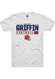 Grayson Griffin  Illinois Fighting Illini White Rally NIL Stacked Box Short Sleeve T Shirt