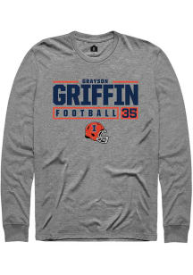 Grayson Griffin  Illinois Fighting Illini Graphite Rally NIL Stacked Box Long Sleeve T Shirt