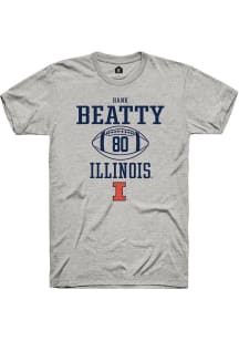 Hank Beatty  Illinois Fighting Illini Ash Rally NIL Sport Icon Short Sleeve T Shirt
