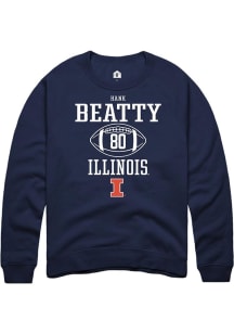 Hank Beatty  Rally Illinois Fighting Illini Mens Navy Blue NIL Sport Icon Long Sleeve Crew Sweatsh..