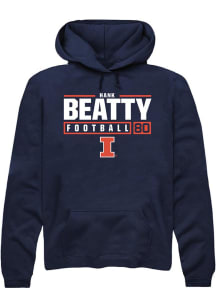 Hank Beatty  Rally Illinois Fighting Illini Mens Navy Blue NIL Stacked Box Long Sleeve Hoodie