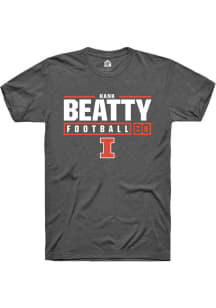 Hank Beatty  Illinois Fighting Illini Dark Grey Rally NIL Stacked Box Short Sleeve T Shirt