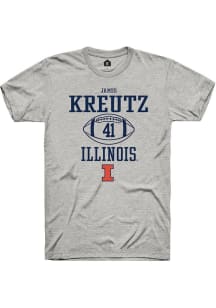 James Kreutz  Illinois Fighting Illini Ash Rally NIL Sport Icon Short Sleeve T Shirt
