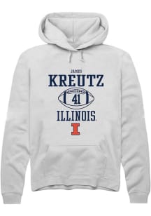 James Kreutz  Rally Illinois Fighting Illini Mens White NIL Sport Icon Long Sleeve Hoodie