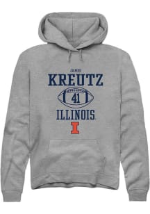 James Kreutz  Rally Illinois Fighting Illini Mens Graphite NIL Sport Icon Long Sleeve Hoodie