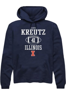 James Kreutz  Rally Illinois Fighting Illini Mens Navy Blue NIL Sport Icon Long Sleeve Hoodie