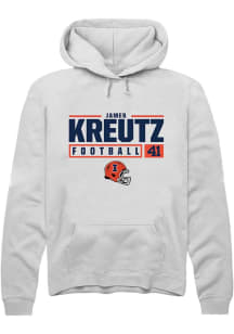 James Kreutz  Rally Illinois Fighting Illini Mens White NIL Stacked Box Long Sleeve Hoodie