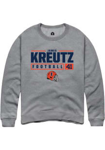 James Kreutz  Rally Illinois Fighting Illini Mens Graphite NIL Stacked Box Long Sleeve Crew Sweats..
