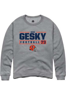 Josh Gesky  Rally Illinois Fighting Illini Mens Graphite NIL Stacked Box Long Sleeve Crew Sweatshi..