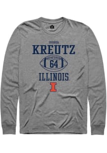 Joshua Kreutz  Illinois Fighting Illini Graphite Rally NIL Sport Icon Long Sleeve T Shirt