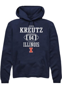 Joshua Kreutz  Rally Illinois Fighting Illini Mens Navy Blue NIL Sport Icon Long Sleeve Hoodie