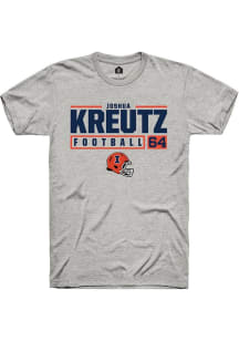 Joshua Kreutz  Illinois Fighting Illini Ash Rally NIL Stacked Box Short Sleeve T Shirt